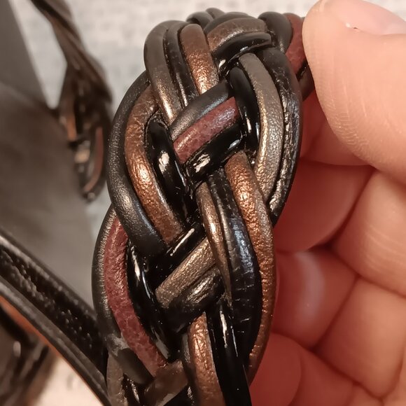 Brighton 'Fiji' women's mixed metals braided leather dressy sandals sz 9.5 N - Picture 9 of 14